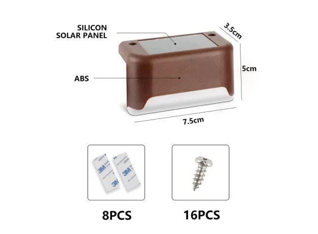 SOLAR LIGHTS SOLAR STEP LIGHTS OUTDOOR WATERPROOF LED SOLAR POWER GARDEN LIGHT LAMP DECORATION FOR PATIO STAIR
