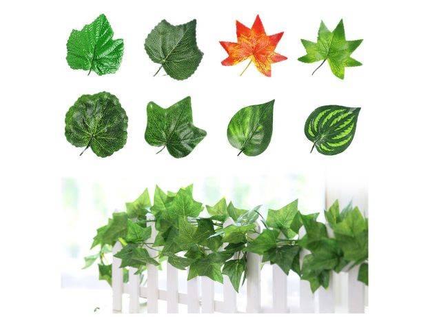 Green silk artificial hanging vines leaf plants vines leaves 1Pcs diy Wall Décor Artificial Plants