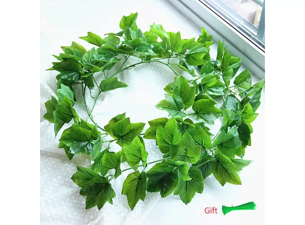GREEN SILK ARTIFICIAL HANGING VINES LEAF PLANTS VINES LEAVES 1PCS DIY WALL DÃ©COR ARTIFICIAL PLANTS