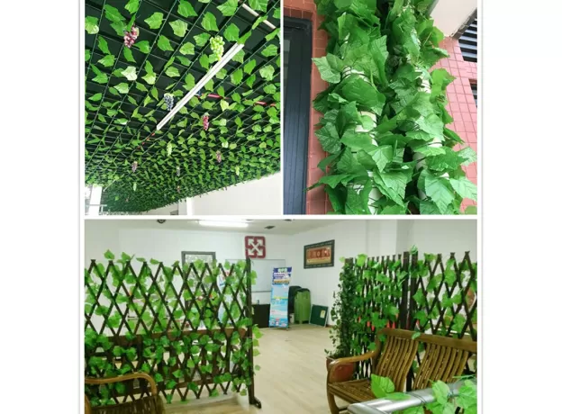 GREEN SILK ARTIFICIAL HANGING VINES LEAF PLANTS VINES LEAVES 1PCS DIY WALL DÃ©COR ARTIFICIAL PLANTS