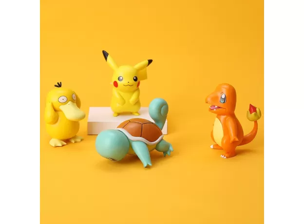 6 STYLES POKEMON PIKACHU CHARMANDER PSYDUCK SQUIRTLE JIGGLYPUFF BULBASAUR BULBASAUR ANIME FIGURES TOYS MODEL KAWAII KIDS GIFT