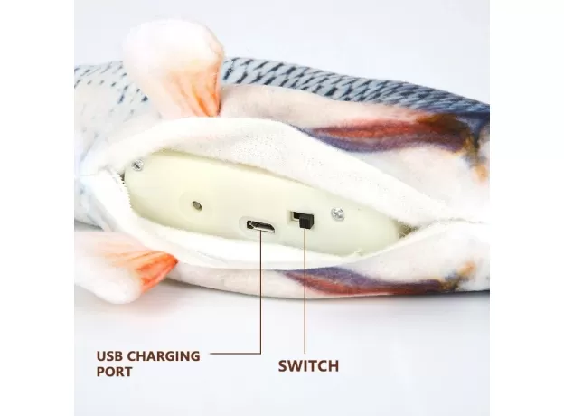 CAT TOY FISH USB ELECTRIC CHARGING SIMULATION FISH CATNIP CAT PET CHEW BITE INTERACTIVE CAT TOYS