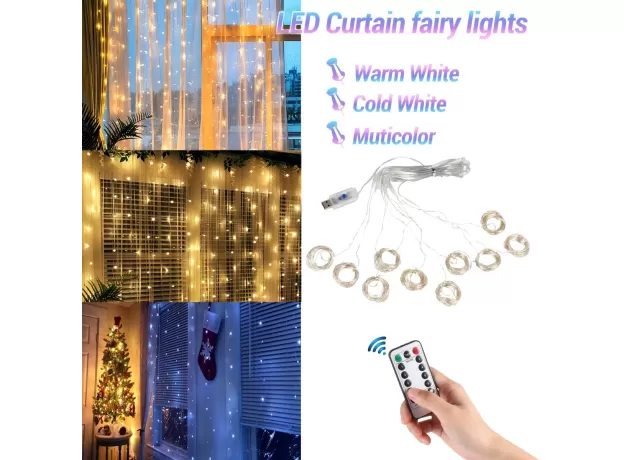 CHRISTMAS LIGHTS CURTAIN GARLAND MERRY CHRISTMAS DECORATIONS FOR HOME CHRISTMAS ORNAMENTS XMAS
