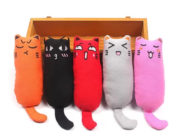 PET PLUSH TOYS CLAWS THUMB BITE CAT MINT SCRATCHER TEETH GRINDING CATNIP CAT TOY INTERACTIVE TOOLS PET