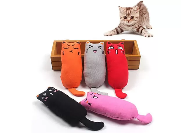 PET PLUSH TOYS CLAWS THUMB BITE CAT MINT SCRATCHER TEETH GRINDING CATNIP CAT TOY INTERACTIVE TOOLS PET