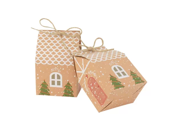 10PCS CHRISTMAS CANDY BOX BAGS SANTA CLAUS GIFT BOX DIY COOKIE PACKAGING