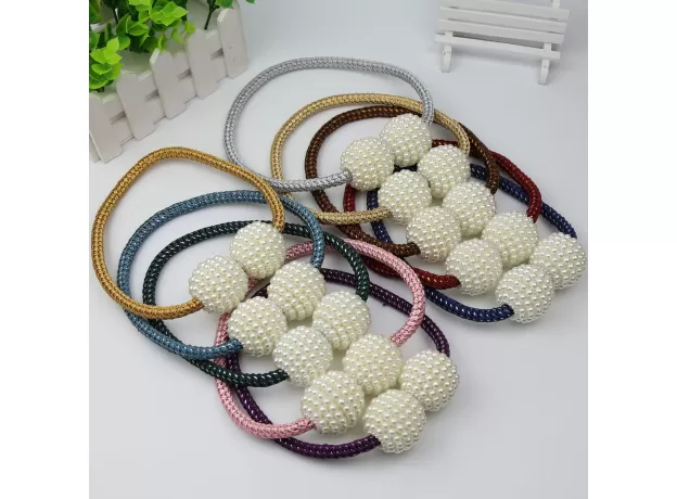 1X PEARL MAGNETIC CURTAIN CLIP CURTAIN HOLDERS TIEBACK BUCKLE CLIPS HANGING BALL BUCKLE TIE BACK