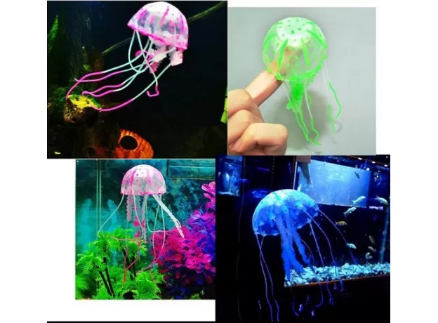 JELLYFISH ORNAMENT DECOR GLOWING EFFECT FISH TANK DECORATION AQUATIC PET SUPPLIES