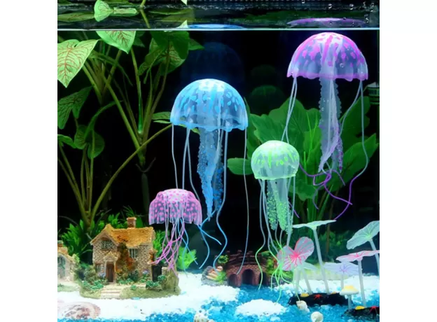 JELLYFISH ORNAMENT DECOR GLOWING EFFECT FISH TANK DECORATION AQUATIC PET SUPPLIES