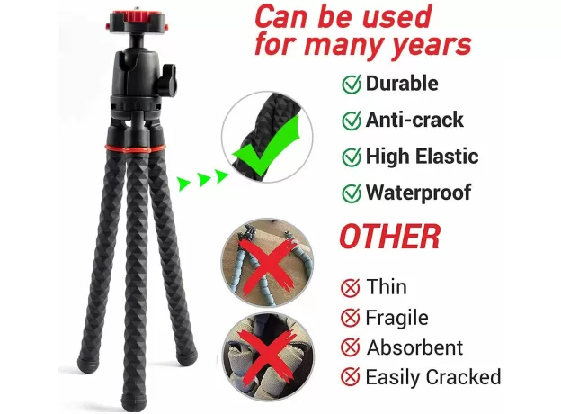 PHONE TRIPOD LINKCOOL 360 DEGREE ROTATION FLEXIBLE OCTOPUS TRAVEL TRIPOD