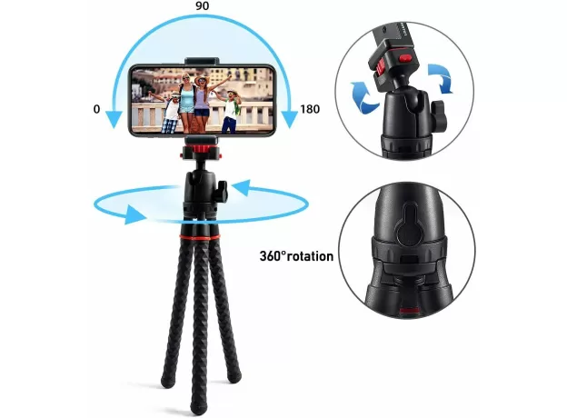 PHONE TRIPOD LINKCOOL 360 DEGREE ROTATION FLEXIBLE OCTOPUS TRAVEL TRIPOD
