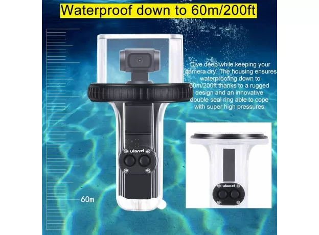 ULANZI OP-10 OSMO POCKET WATERPROOF CASE 60 METERS DIVING SHELL HOUSING FOR DJI
