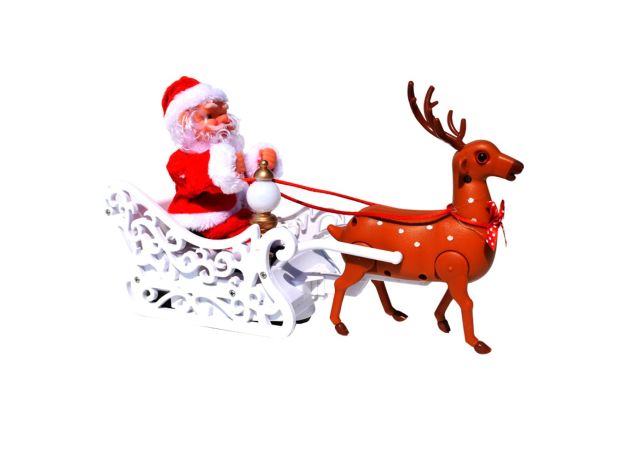 Christmas Elk Sleigh Pulling Santa Claus With Music Children Best New Year Gifts