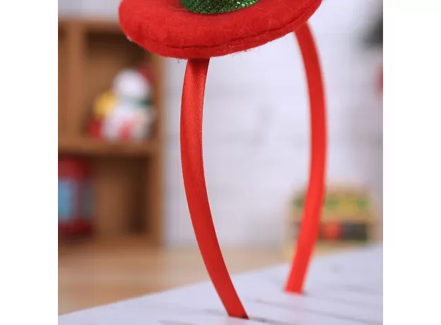 MINI HAT CHRISTMAS HEADBAND SANTA XMAS PARTY DIY DECOR ELK DOUBLE HAIR BAND