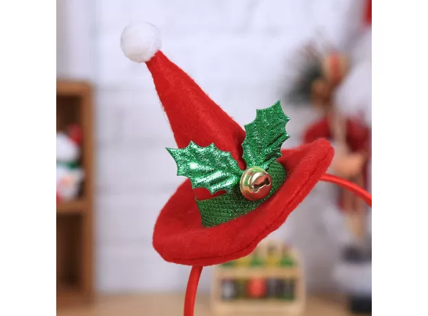MINI HAT CHRISTMAS HEADBAND SANTA XMAS PARTY DIY DECOR ELK DOUBLE HAIR BAND