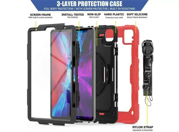 FOR IPAD PRO 11 AIR 10.9 2020 2021 CASE SHOCKPROOF ROTATING STAND COVER