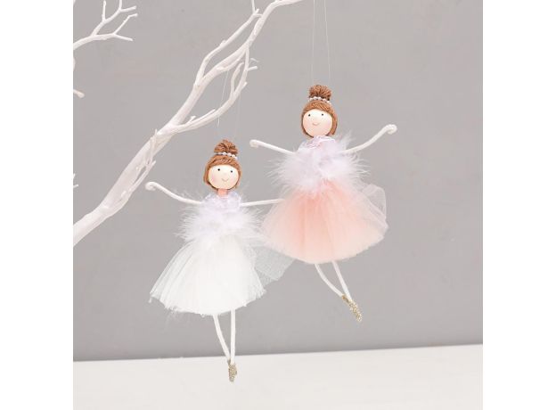 2021 Christmas Ornament Exquisite Net Yarn Plush Ballerina Girl Doll Christmas Tree Pendant New Year Christmas