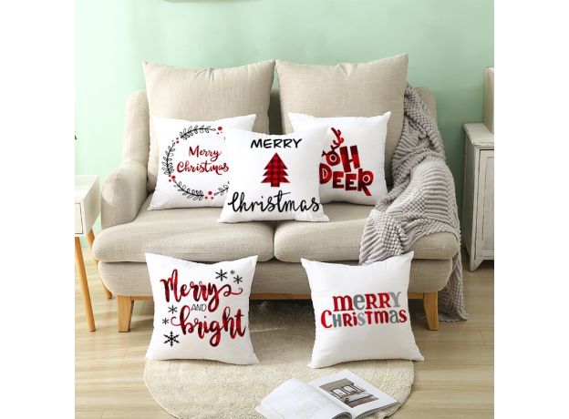 45cm Merry Christmas Cushion Cover Pillowcase 2020 Christmas Decorations For Home Xmas Noel Ornament Happy New Year 2021