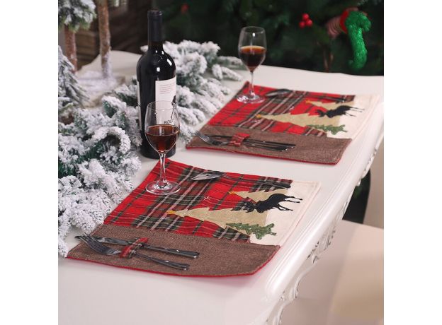 Christmas Decoration For Table Mat Gift European Food Placemat Merry Christmas Decor for Home 2022