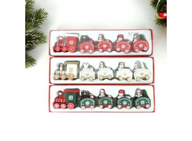 Merry Christmas Wooden Train Ornament Christmas Decoration For Home Santa Claus Gift Natal Navidad Noel