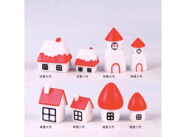 Miniature Christmas New Year Decoration Accessories House Ornaments Photo Props Cartoon Castle For Dollhouse