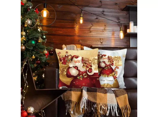 SANTA PILLOWCASE HAPPY NEW YEAR 2022 XMAS GIFTS 2021 CHRISTMAS DECOR FOR HOME MERRY CHRISTMAS