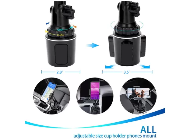 UNIVERSAL CAR CUP HOLDER CELLPHONE MOUNT STAND FOR MOBILE CELL PHONES ADJUSTABLE CAR CUP PHONE MOUNT