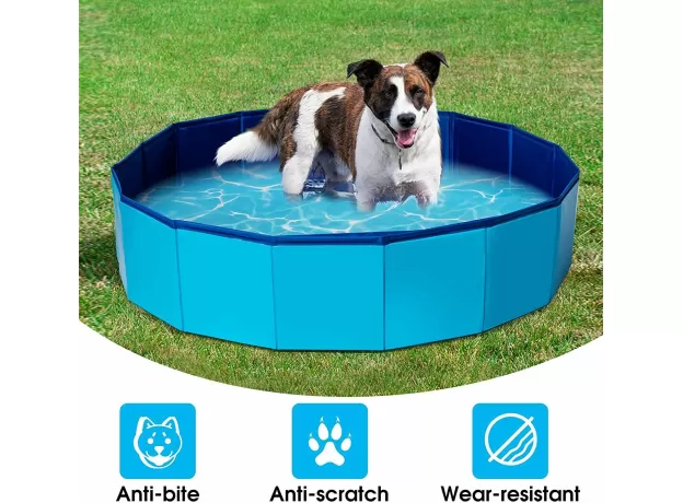 DOG POOL DOG PADDLING POOL DOG SWIMMING POOL, (80 X 20 CM), PUPPY BATHING TUB DO