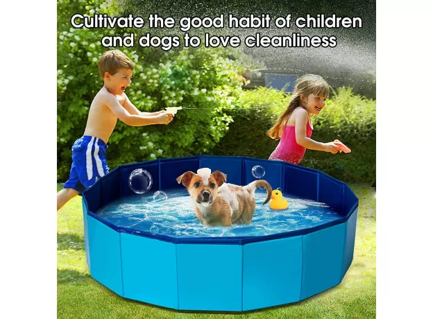 DOG POOL DOG PADDLING POOL DOG SWIMMING POOL, (80 X 20 CM), PUPPY BATHING TUB DO