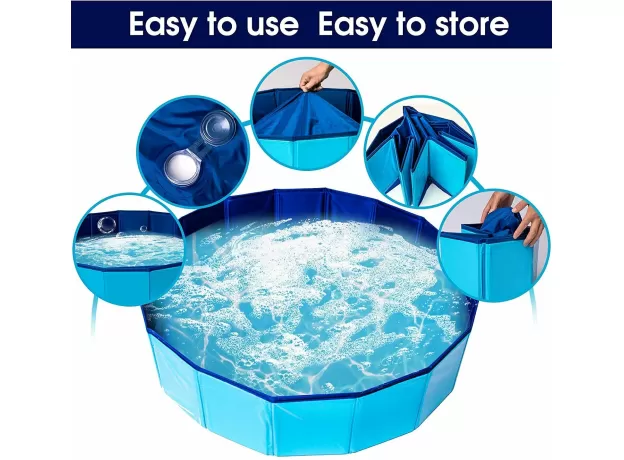 DOG POOL DOG PADDLING POOL DOG SWIMMING POOL, (80 X 20 CM), PUPPY BATHING TUB DO