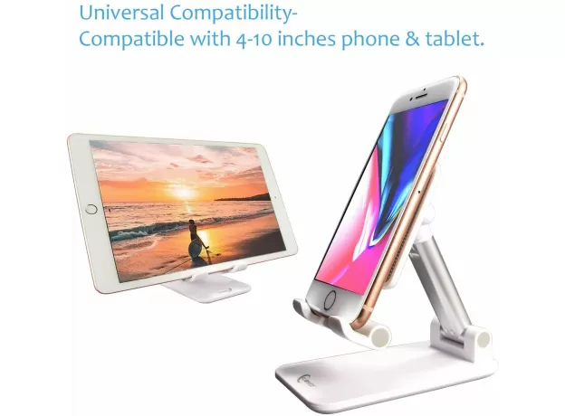 SUONEE PHONE HOLDER, PHONE STAND FOR DESK ANGLE HEIGHT ADJUSTABLE FULLY FOLDABLE