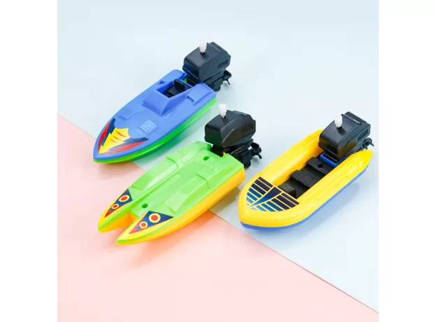 1PC SPEED BOAT SHIP WIND UP TOY FLOAT IN WATER KIDS TOYS CLASSIC CLOCKWORK TOYS BATHTUB SHOWER BATH TOYS