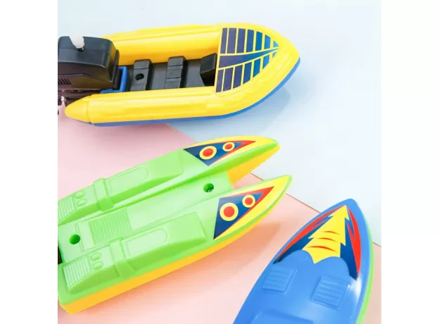 1PC SPEED BOAT SHIP WIND UP TOY FLOAT IN WATER KIDS TOYS CLASSIC CLOCKWORK TOYS BATHTUB SHOWER BATH TOYS