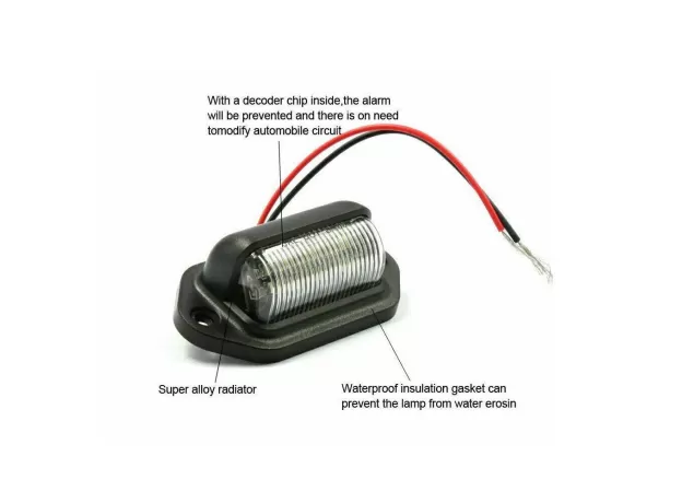 2PCS 6 LED CAR LICENSE NUMBER PLATE LIGHT FOR SUV TRUCK TRAILER VAN TAG STEP LAMP WHITE BULBS