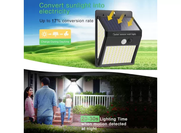 3MODE WATERPROOF 230 LED SOLAR MOTION SENSOR LIGHTS OUTDOOR SUNLIGHT SOLAR POWERED STREET WALL LAMP FOR GARDEN