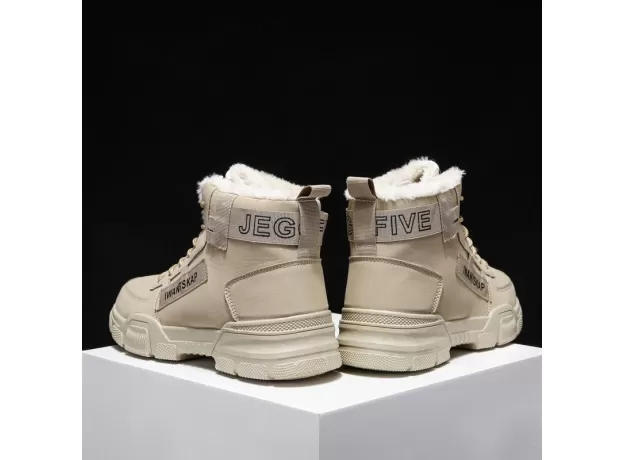 ANKLE BOOTS MEN SNOW BOOTS WINTER WARM LACE-UP MEN SHOES 2021 NEW FASHION
