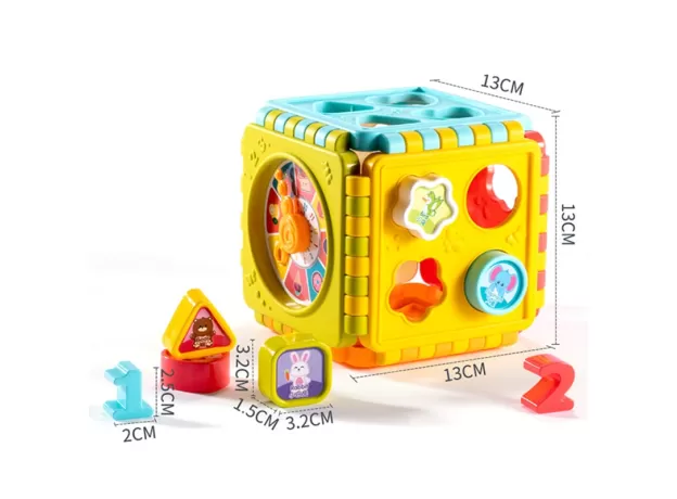BABY MONTESSORI EDUCATIONAL TOYS TODDLER ACTIVITY CUBE SHAPE SORTING TOYS