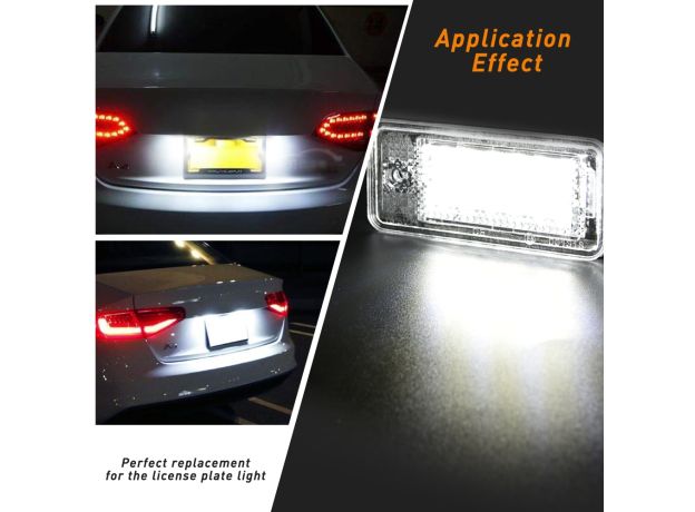 OXILAM 2x Car LED License Number Plate Light Lamp 12V LED White Light for Audi A3 S3 8P A4 B6 B7 A5 A6 4F Q7 A8 S8 C6 Cabriolet
