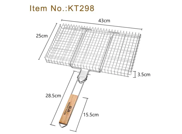 BBQ GRILL BASKET PORTABLE BARBECUE TOOLS STAINLESS STEEL GRILLING RACK OUTDOOR ACCESSORIES