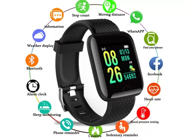 WOMEN/MEN HEART RATE MONITOR FITNESS TRACKER WATCH SPORT FOR ANDROID IOS