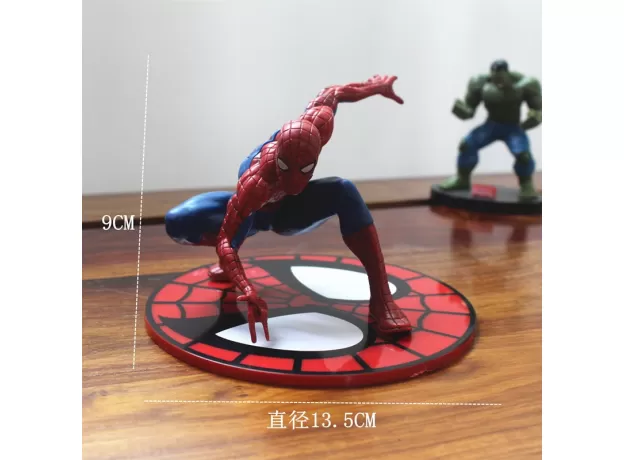DISNEY ANIME MARVEL AVENGERS SPIDERMAN FIGURE ACTION WITH BASE TOYS