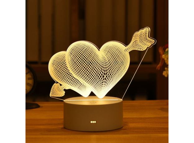Kid Light Night 3D LED Night Light Creative Table Bedside Lamp Romantic Heart Bear Light