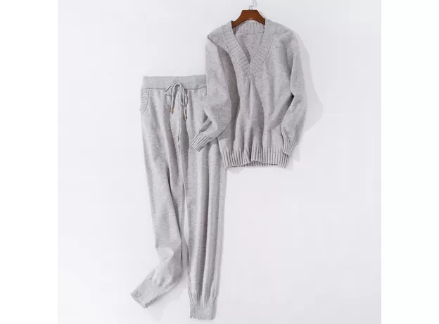 WOMEN SWEATER SUIT AND SETSCASUAL KNITTED SWEATERS PANTS 2PCS TRACK SUITS