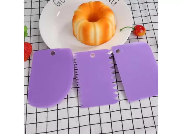 PLASTIC CAKE SPATULA CREAM SMOOTH DOUGH CUTTER - BAKING SCRAPER TOOL