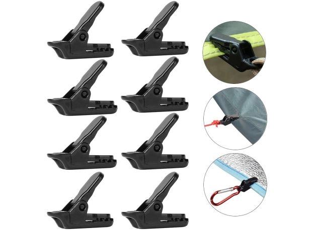 1/5/10PCS  AWNING CLAMP TARP CLIPS SNAP HANGERS TENT CAMPING SURVIVAL TIGHTEN TOOL FOR OUTDOOR CAMP HIKE