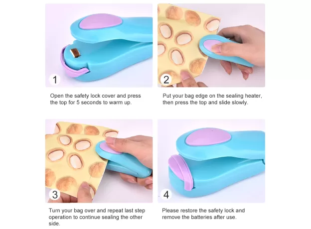 KITCHEN ACCESSORIES TOOLS MINI PORTABLE FOOD CLIP HEAT SEALING MACHINE SEALER HOME SNACK BAG