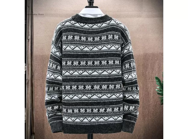 LONG SLEEVE SHIRTS STRIPE PATTERN SWEATERS AUTUMN WINTER MEN SWEATER PULLOVER STREETWEAR CREW NECK PULLOVER