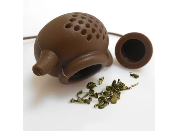 1PC TEAPOT-SHAPE TEA INFUSER STRAINER SILICONE TEA BAG LEAF FILTER DIFFUSER