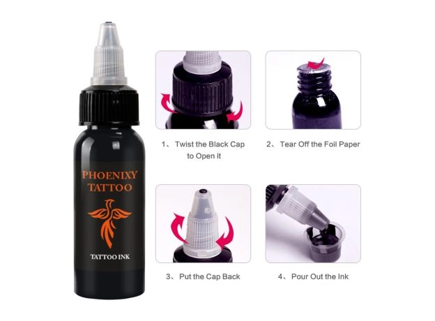 BLACK COLOR 30ML/BOTTLE PROFESSIONAL TATTOO PIGMENT INK PERMANENT TATTOO PAINTING SUPPLY FOR BODY BEAUTY TATTOO ART PROFESSIONAL