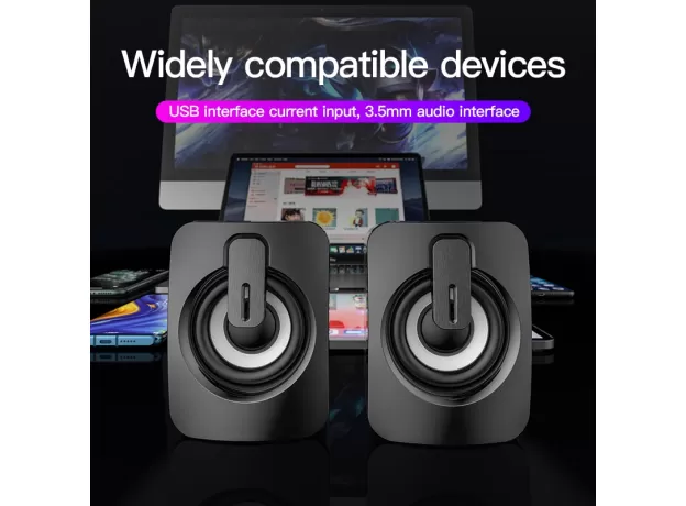 MINI COMPUTER SPEAKER USB WIRED SPEAKERS 3D STEREO SOUND SURROUND LOUDSPEAKER